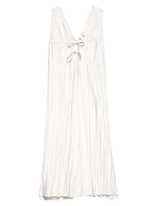 Frame Cinched Crinkle Midi Dress Off White 4 Frame Cinched Crinkle Midi Dress Off White - Image 2
