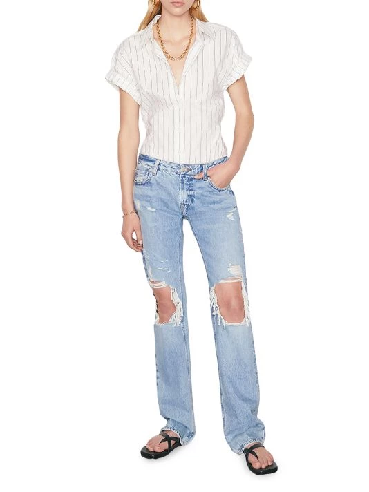 Frame Rolled-Sleeve Stripe Button-Down Top 4 Frame Rolled-Sleeve Stripe Button-Down Top - Image 2