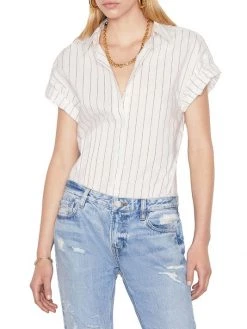 Frame Rolled-Sleeve Stripe Button-Down Top 9 Frame Rolled-Sleeve Stripe Button-Down Top -Frame Sales Store unnamed file 1173