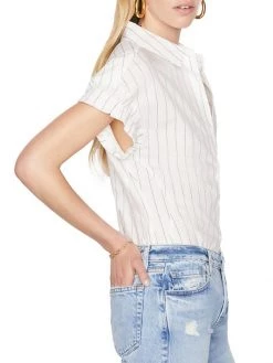 Frame Rolled-Sleeve Stripe Button-Down Top 10 Frame Rolled-Sleeve Stripe Button-Down Top -Frame Sales Store unnamed file 1174