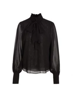 Frame Silk Bow Blouse Noir -Frame Sales Store unnamed file 1309