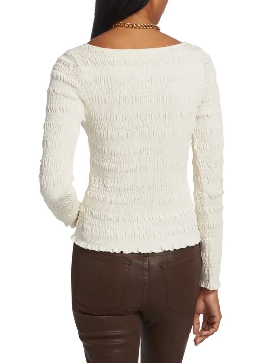 Frame Smocked Knit Cropped Top 7 Frame Smocked Knit Cropped Top - Image 5