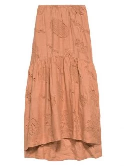 Frame Eyelet Linen Maxi Skirt