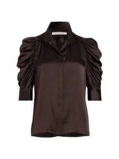 Frame Gillian Ruched Silk Top