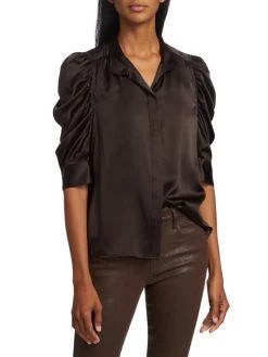 Frame Gillian Ruched Silk Top -Frame Sales Store unnamed file 1358