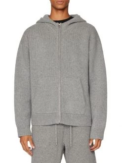 Frame Cashmere Knit Zip-Up Hoodie For Men