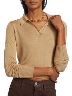 Frame Silk & Cashmere Polo Sweater -Frame Sales Store unnamed file 1393