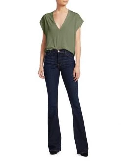 Frame Le High Rise V-Neck Tee Blanc -Frame Sales Store unnamed file 1627