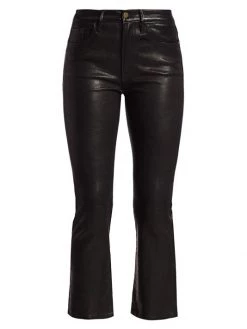 Frame Le Crop High-Rise Mini Bootcut Leather Pants
