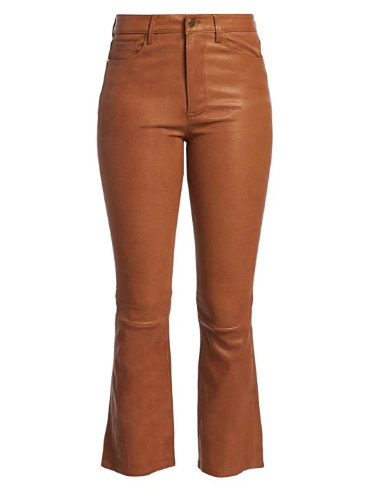 Frame Leather High-Rise Kick Flare Pants 3 Frame Leather High-Rise Kick Flare Pants