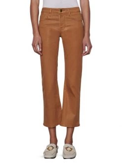 Frame Le Crop Mid-Rise Stretch Coated Mini Boot-Cut Jeans Toasted Almond -Frame Sales Store unnamed file 1765