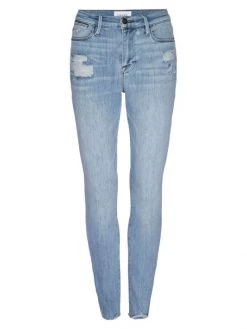 Frame Le High Distressed Stretch Skinny Jeans