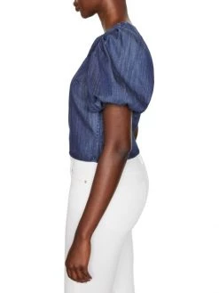 Frame Nina Cropped Chambray Blouse -Frame Sales Store unnamed file 1856