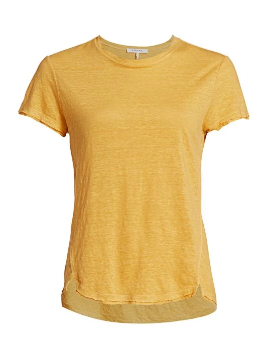 Frame Easy True Organic Linen T-Shirt Mandarin 3 Frame Easy True Organic Linen T-Shirt Mandarin