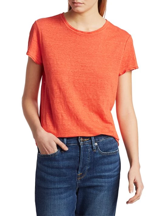 Frame Easy True Organic Linen T-Shirt Mandarin 5 Frame Easy True Organic Linen T-Shirt Mandarin - Image 3