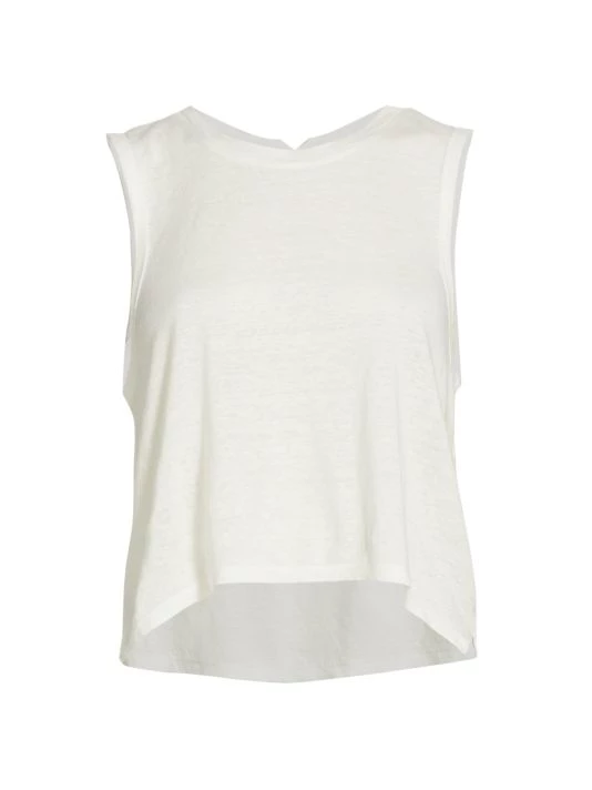 Frame Swingy Linen Muscle Tank Blanc 5 Frame Swingy Linen Muscle Tank Blanc - Image 3