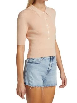 Frame Shrunken Short-Sleeve Polo Sweater -Frame Sales Store unnamed file 1961