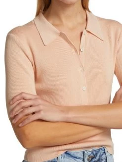 Frame Shrunken Short-Sleeve Polo Sweater -Frame Sales Store unnamed file 1963