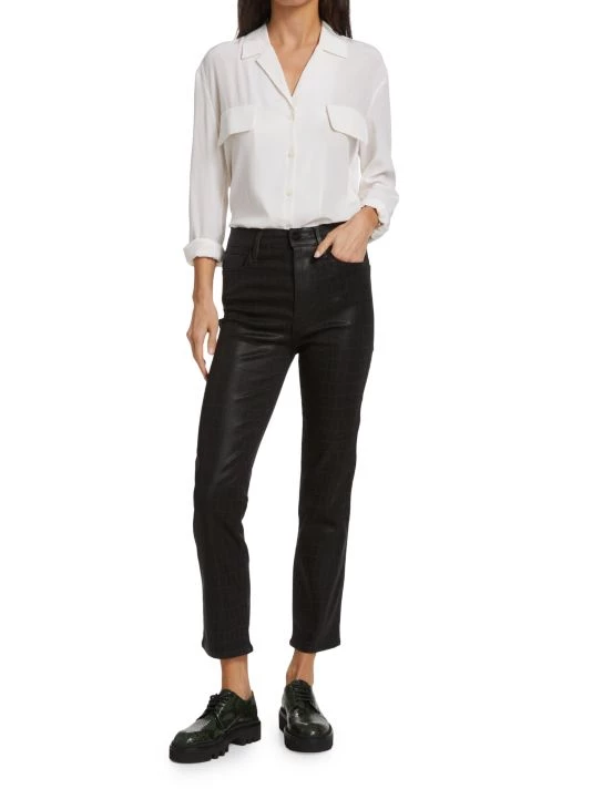 Frame Le Sylvie Croc-Printed Stretch Coated Jeans 4 Frame Le Sylvie Croc-Printed Stretch Coated Jeans - Image 2