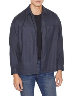 Frame Brushed Twill Button-Front Shirt For Men