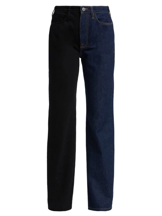 Frame Le Jane High-Rise Two-Tone Straight-Fit Jeans 3 Frame Le Jane High-Rise Two-Tone Straight-Fit Jeans