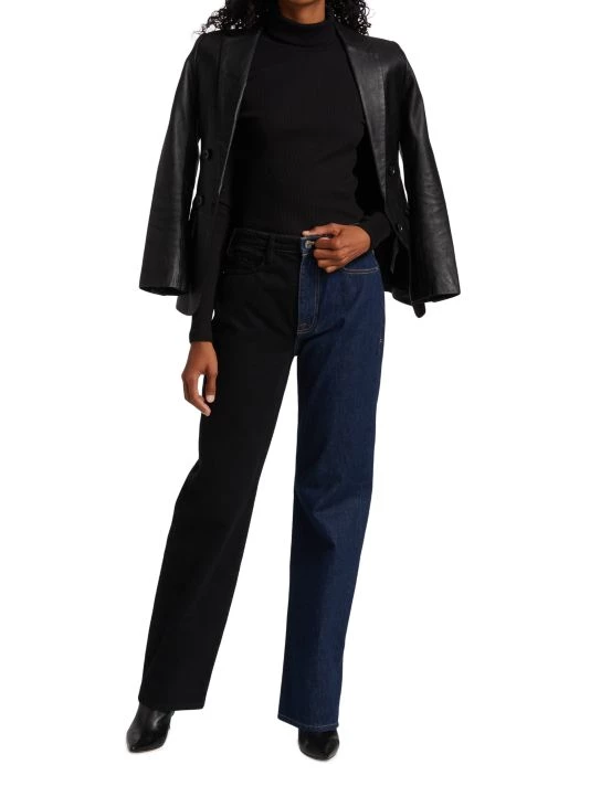 Frame Le Jane High-Rise Two-Tone Straight-Fit Jeans 4 Frame Le Jane High-Rise Two-Tone Straight-Fit Jeans - Image 2