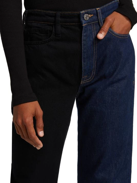 Frame Le Jane High-Rise Two-Tone Straight-Fit Jeans 8 Frame Le Jane High-Rise Two-Tone Straight-Fit Jeans - Image 6