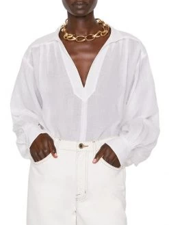 Frame Silk Popover Blouse