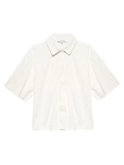 Frame Pleated Leather Lounge Shirt