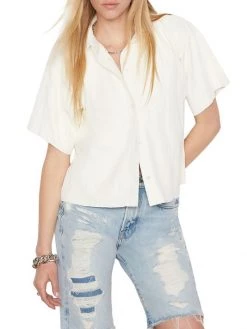 Frame Pleated Leather Lounge Shirt -Frame Sales Store unnamed file 211