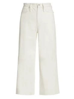 Frame Leather Cropped Wide-Leg Pants