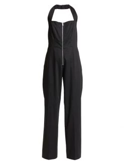 Frame Zip Halter Jumpsuit