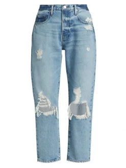 Frame Le Original Distressed Straight-Fit Jeans