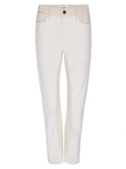 Frame Le High Spring Mix Raw Hem Stretch Straight-Leg Jeans