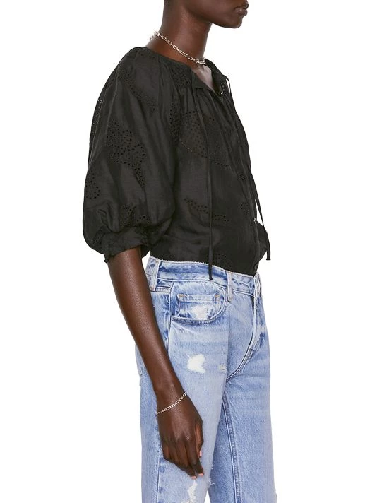 Frame Eyelet Puff-Sleeve Blouse 6 Frame Eyelet Puff-Sleeve Blouse - Image 4