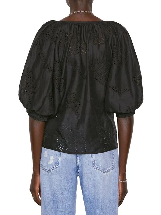 Frame Eyelet Puff-Sleeve Blouse 7 Frame Eyelet Puff-Sleeve Blouse - Image 5