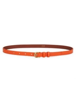 Frame Twist Buckle Leather Belt Grass Green