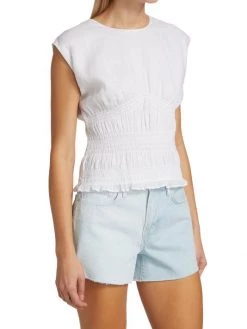 Frame Smocked Short Sleeve Top -Frame Sales Store unnamed file 2229