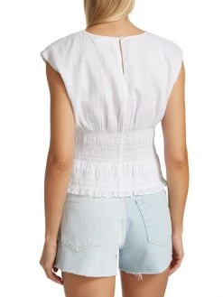 Frame Smocked Short Sleeve Top -Frame Sales Store unnamed file 2230