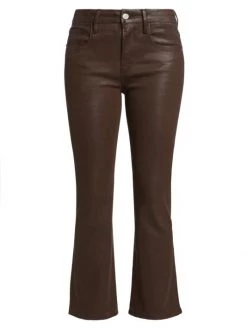 Frame Le Crop Mini Boot Mid-Rise Coated Flare Jeans