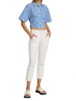 Frame Striped Cropped Shirt -Frame Sales Store unnamed file 2259