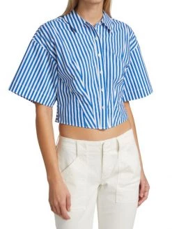 Frame Striped Cropped Shirt -Frame Sales Store unnamed file 2260