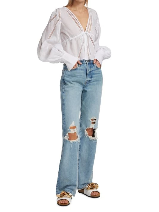 Frame Le Jane High-Rise Distressed Straight-Leg Jeans 4 Frame Le Jane High-Rise Distressed Straight-Leg Jeans - Image 2