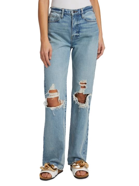 Frame Le Jane High-Rise Distressed Straight-Leg Jeans 5 Frame Le Jane High-Rise Distressed Straight-Leg Jeans - Image 3