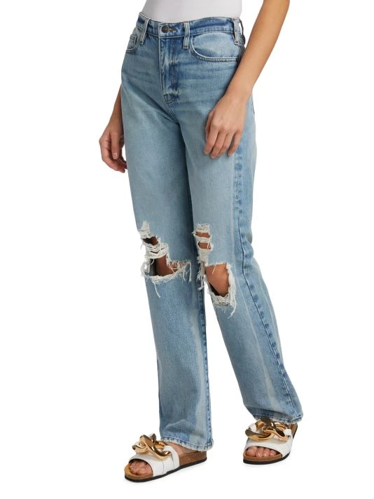 Frame Le Jane High-Rise Distressed Straight-Leg Jeans 6 Frame Le Jane High-Rise Distressed Straight-Leg Jeans - Image 4