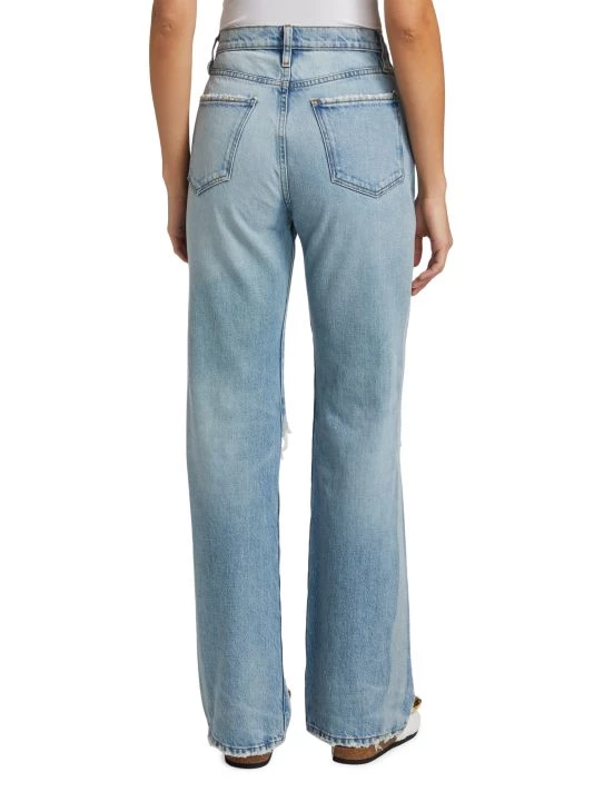 Frame Le Jane High-Rise Distressed Straight-Leg Jeans 7 Frame Le Jane High-Rise Distressed Straight-Leg Jeans - Image 5