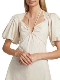 Frame Tie-Neck & Puff-Sleeve Minidress -Frame Sales Store unnamed file 2321