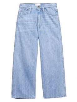 Frame Le Italian Mid-Rise Cropped Wide-Leg Jeans
