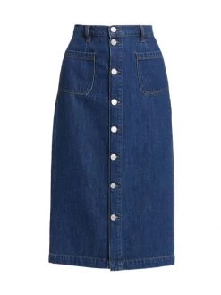 Frame Le Bardot Denim Midi Skirt