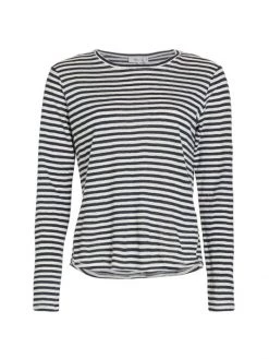 Frame Easy Striped Long-Sleeve Crew Top